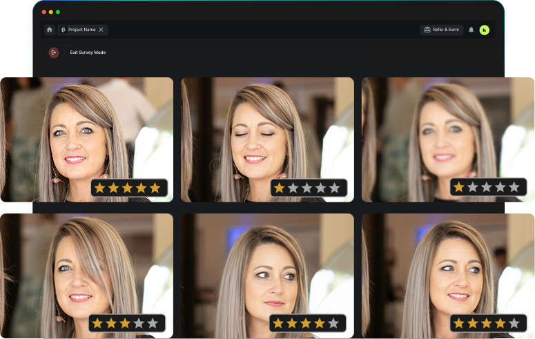 Choose the strongest frame when there are almost-identical shots