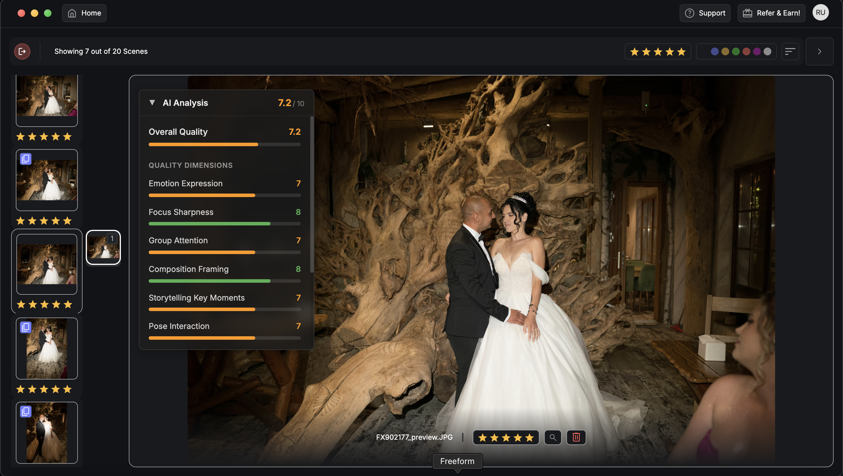 Filterpixel photo scoring for culling 