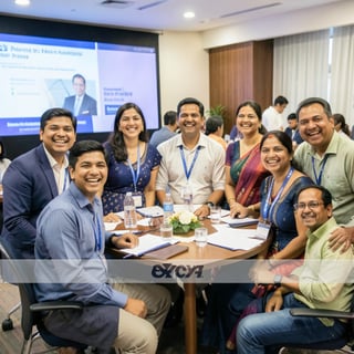 Event photo with a sponsor frame