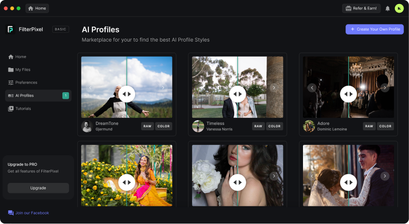 Use trained AI profiles