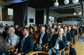 Audience listening at a business conference