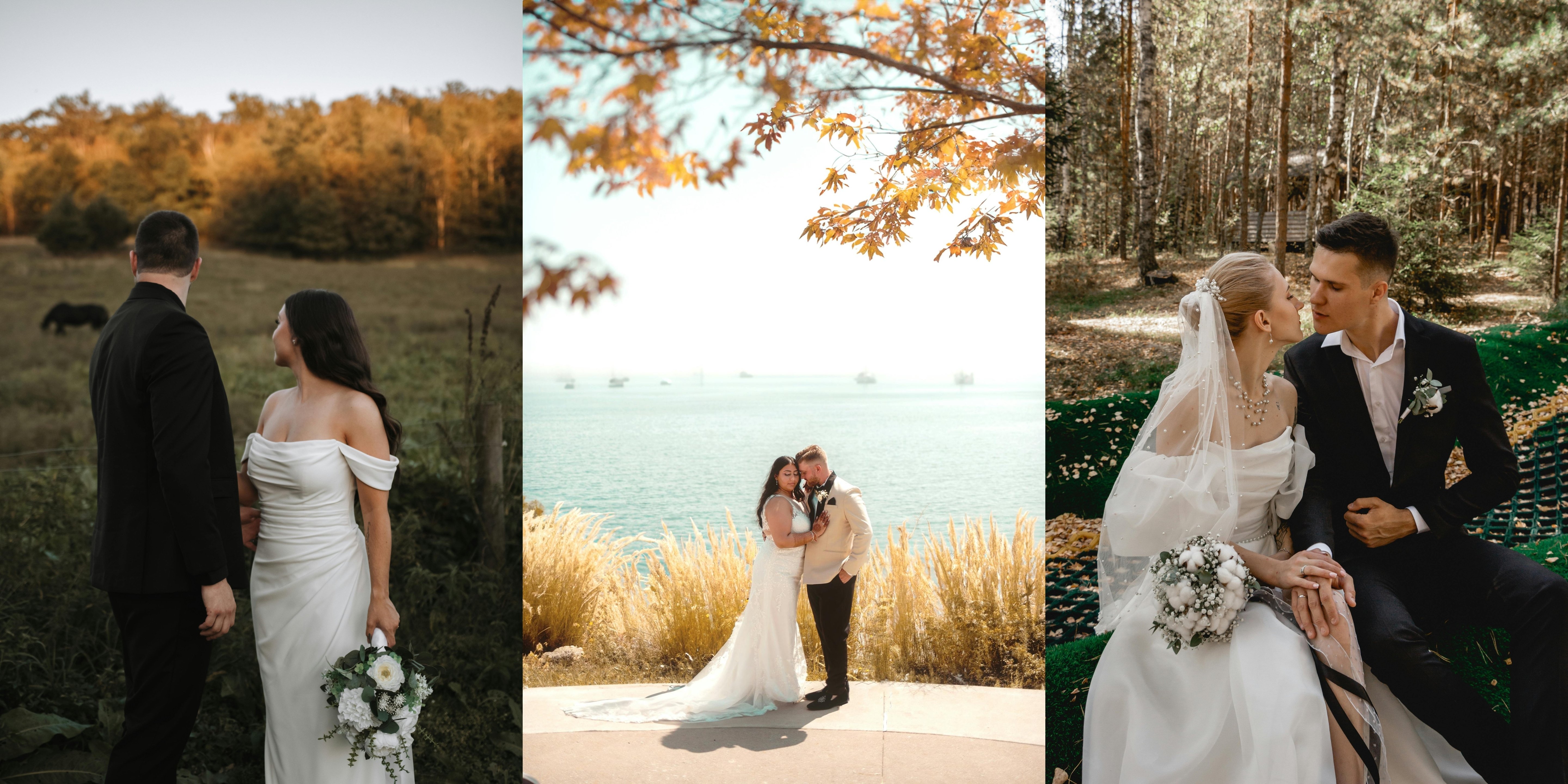 Fall wedding photo editing example