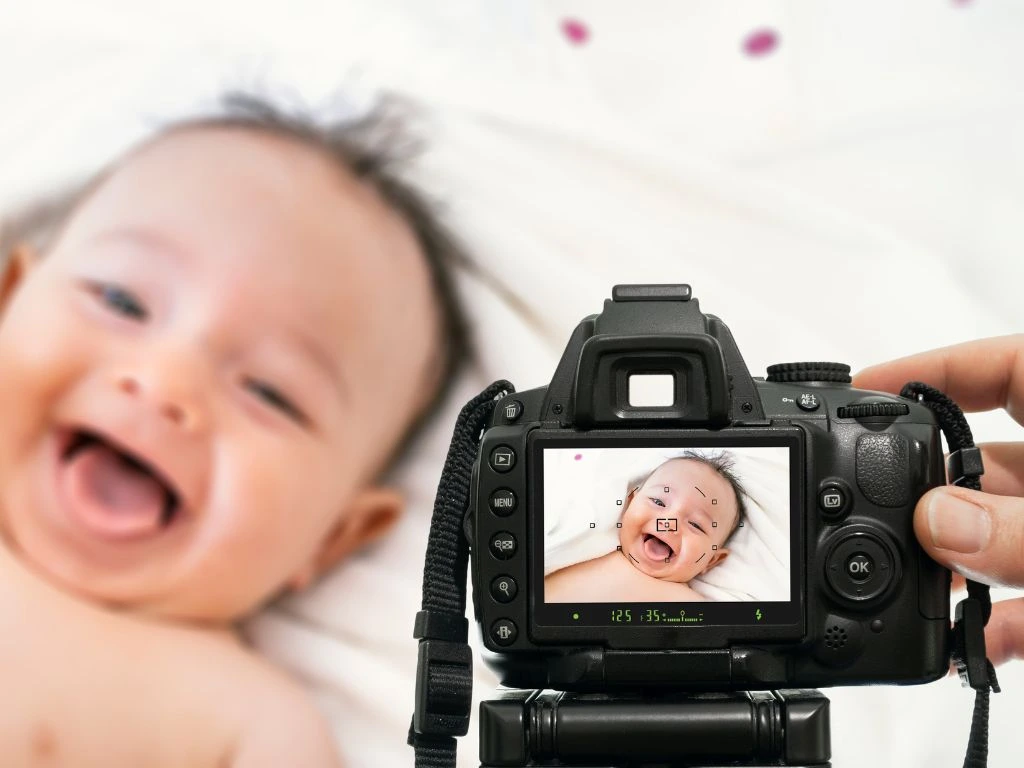 photo of a baby on a DSLR