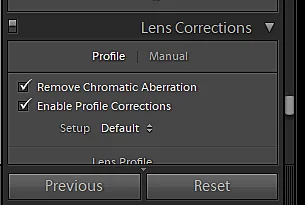 Lens correction settings in Lightroom Classic