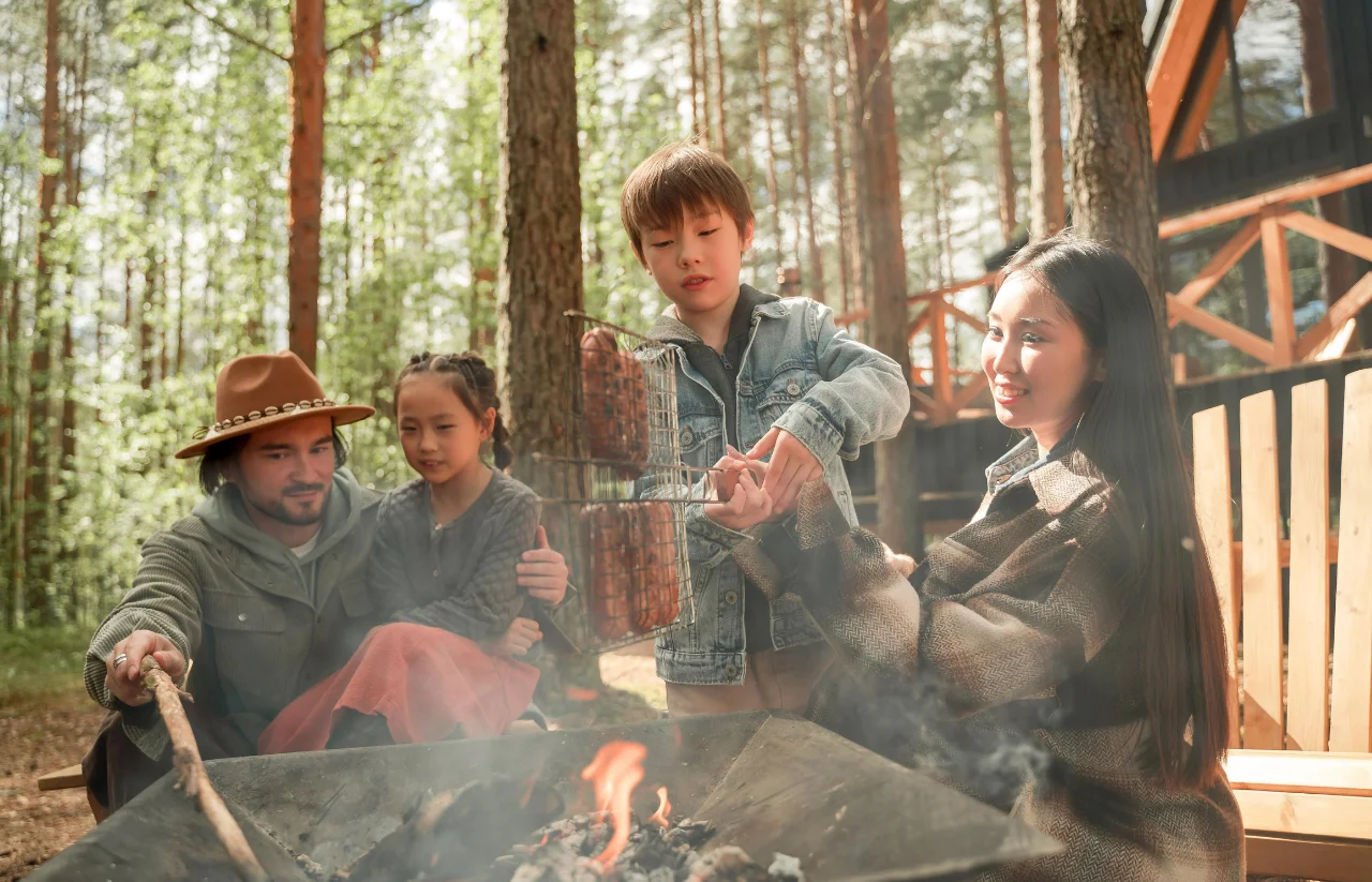 image of a family on a bonfire