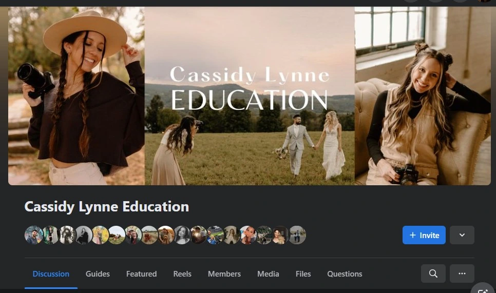 Cassidy Lynn education Photography facebook group