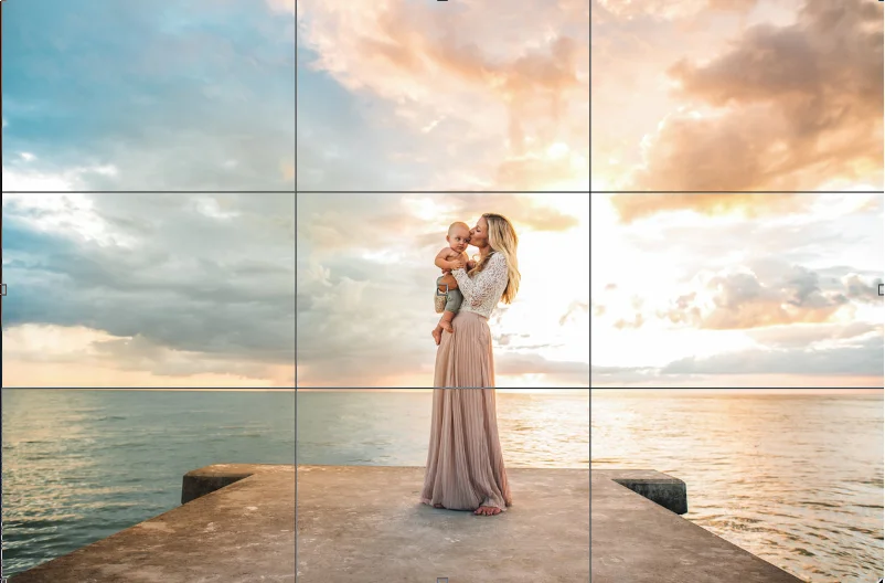 Gridded Image of a Woman Kissing her Child
