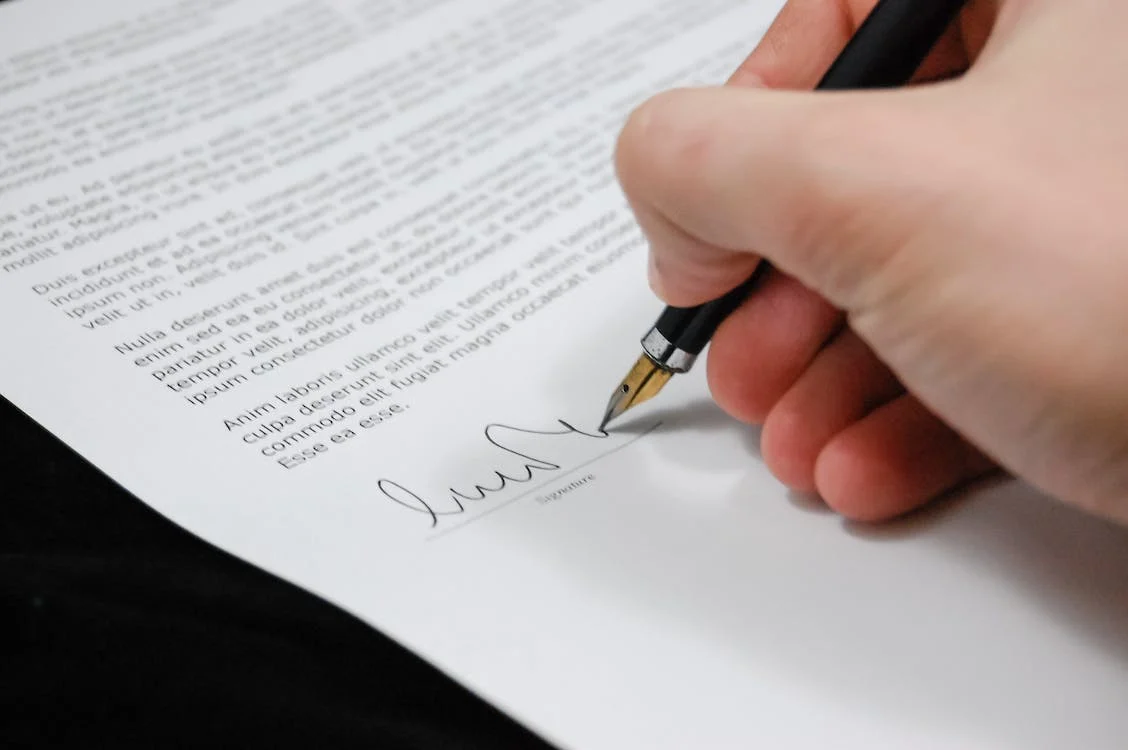 image of a business contract